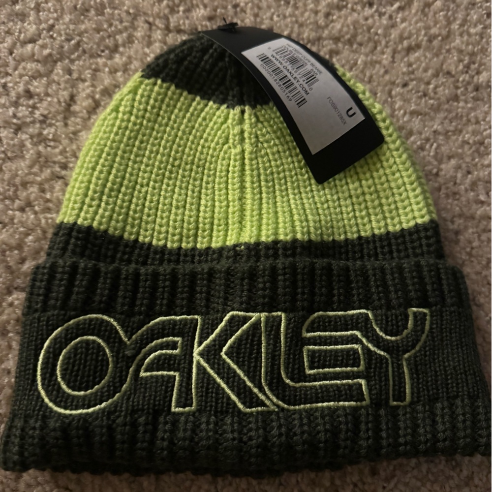 NWT TNP Deep Cuff Beanie Double Green Bar Unisex size U